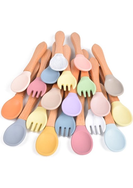 【eğlenceli Canlı】 Bebek Besleme Kaşık Yemekleri Sofra Çocuklar Için Sofra Takımı Çatal Kaşık Silikon Aletler Yama Çalışma Alanı Çorba Kepçesi (Yurt Dışından) fiyatları