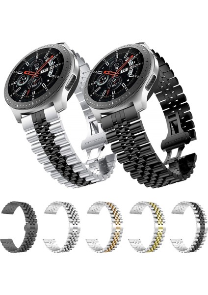 Samsung Galaxy Watch 5 Paslanmaz Çelik Saat Kordonu Gümüş+Pembe Altın (Yurt Dışından) fırsatları