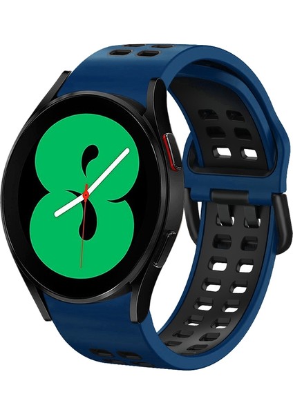 Samsung Galaxy Watch 4 44MM Gece Mavisi+Siyah Için Silikon Watch Band (Yurt Dışından)