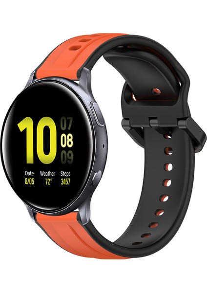 Samsung Galaxy Watch Active 2 40MM Turuncu+Siyah Için Silikon Watch Band (Yurt Dışından)