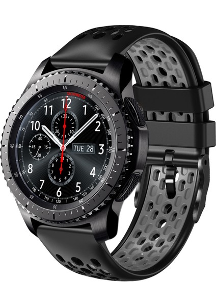 Samsung Gear S3 Frontier Siyah+Gri Için Silikon Saat Bandı (Yurt Dışından)