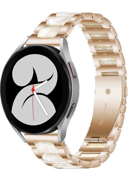 Galaxy Watch 4 40 / 44MM Rose Gold Beyaz Için Metal Watch Band (Yurt Dışından)