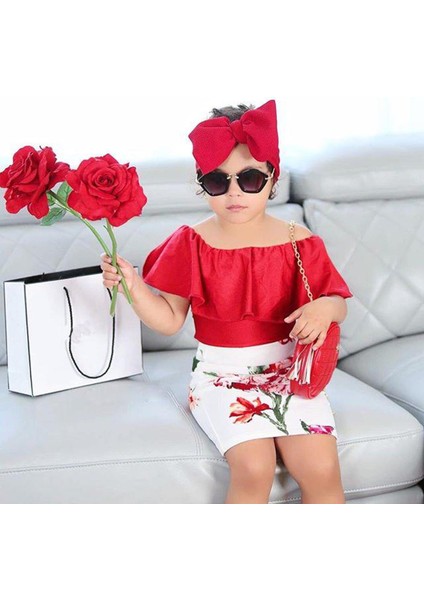 2 Adet Şapka Eşarp Seti Sevimli Ponpon Kış Bere Düz Renk Erkek Kız Açık Sıcak Kapaklar Caps (Yurt Dışından)