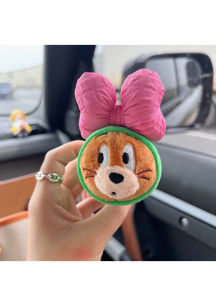 Tom ve Jerry Animasyon Çevresel Oyuncaklar Güzel Yay Jerry Caterpillar Peluş Bebek Anahtarlık Anime Figürleri Araba Kolye Dekorasyon (Yurt Dışından)