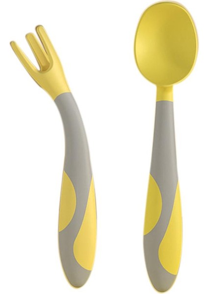 Mısuta Bebek Eğitim Çatalı, Kaşık Seti Bükülme Kolu Bebek Öğrenme Kaşık Yenidoğan Sofra Bebek Bakımı Çocuk Yemekleri 1 (Yurt Dışından)