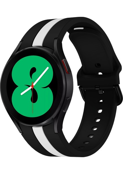 Samsung Galaxy Watch4 40/44MM Silikon Watch Band Siyah Beyaz (Yurt Dışından)