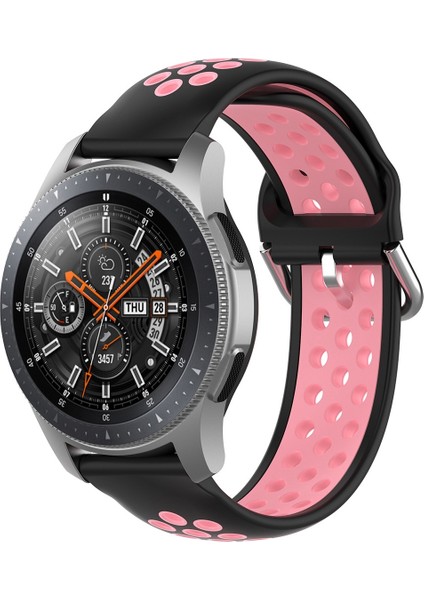 Samsung Galaxy Watch 46MM / Gear S3 Siyah Pembe Için Kayış (Yurt Dışından)