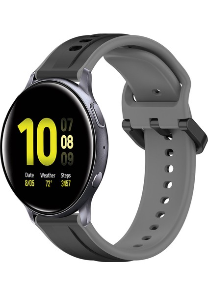 Samsung Galaxy Watch Active 2 40MM Siyah+Gri Için Silikon Watch Band (Yurt Dışından)