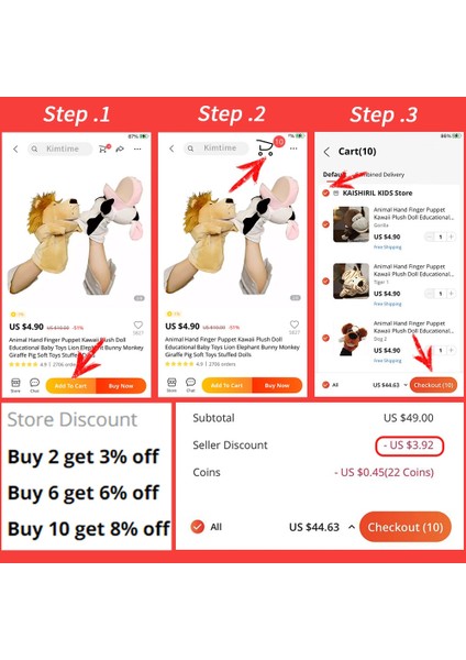 Hayvan El Parmak Kuklası Peluş Bebek Eğitici Bebek Oyuncakları Tilki Ayı Köpekbalığı Yumuşak Doldurulmuş Oyuncaklar Anime Bebek Oyunu Kız Için (Yurt Dışından) fiyatları