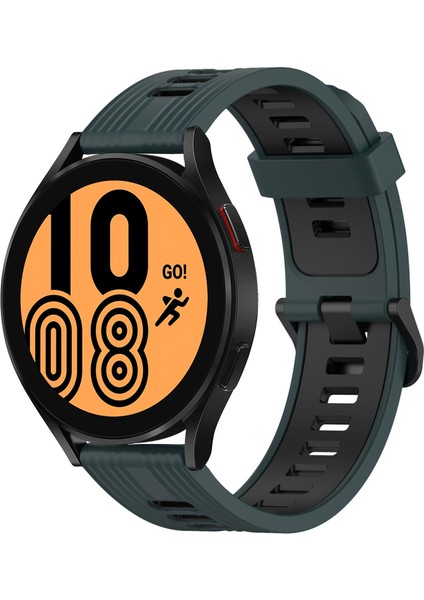 Samsung Galaxy Watch 4 44MM Zeytin Yeşili + Siyah Için Silikon Watch Band (Yurt Dışından)