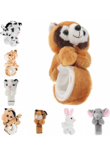 Alkış Daire Doldurulmuş Hayvan Bileklik Parti Favor Panda Kaplan Tavşan Bunny Karikatür Tokat Bilezik Peluş Oyuncak Yumuşak Çocuk Oyuncak (Yurt Dışından)