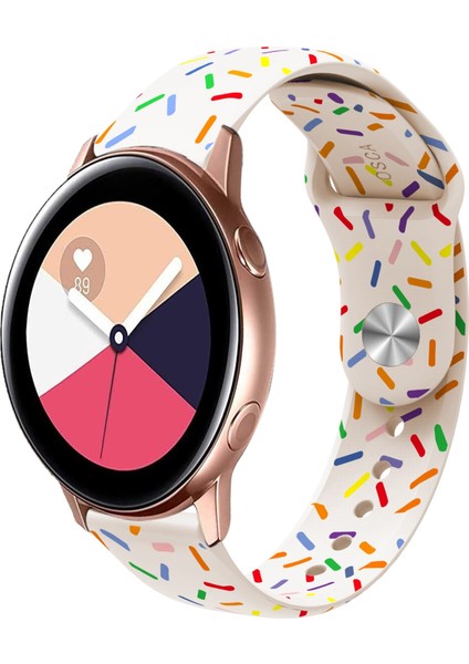 Samsung Galaxy Watch 3 41MM Starlight Renkli Silikon Toka Askısı (Yurt Dışından)