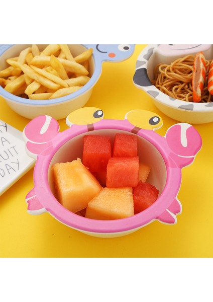 Yaz Çiçek Bebek Bambu Elyaf Besleme Yemek Tabağı Kase Sevimli Karikatür Hayvanlar Çocuk Yemekleri Sofra Bebek Taşınabilir Plaka (Yurt Dışından) fırsatları