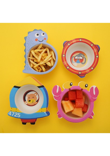 Yaz Çiçek Bebek Bambu Elyaf Besleme Yemek Tabağı Kase Sevimli Karikatür Hayvanlar Çocuk Yemekleri Sofra Bebek Taşınabilir Plaka (Yurt Dışından) indirimleri