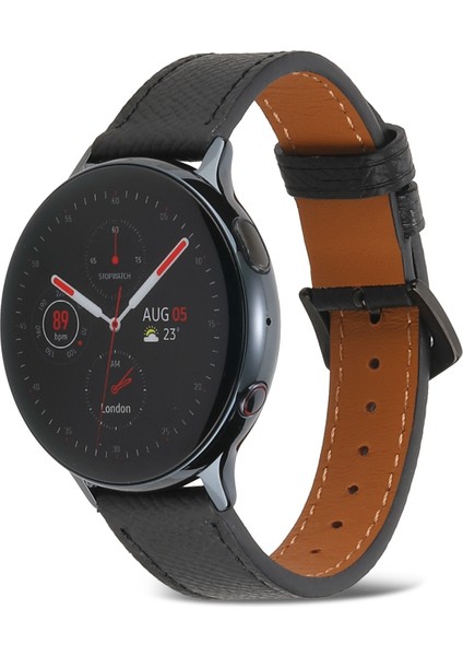 Samsung Galaxy Watch4 20MM Siyah Için Hakiki Deri Watch Band (Yurt Dışından)