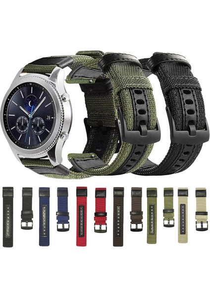 Samsung Galaxy Watch4 40MM Kahverengi Için Aşınmaya Dayanıklı Kanvas Askı (Yurt Dışından)