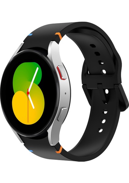 Samsung Galaxy Watch 7 40 / 44MM Siyah Için Dikişli Silikon Kayış (Yurt Dışından)
