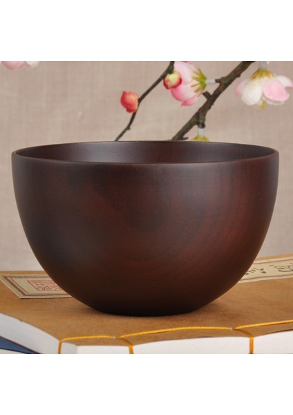 Japon Tarzı Ahşap Kaseler, Salata, Erişte, Meyve ve Ce Ahşap Kase, Kırmızı-Kahverengi (Yurt Dışından) fiyatları