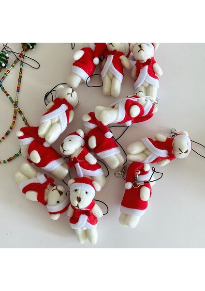 Kawaii Noel Ayı Peluş Oyuncak Sevimli Dolması Ortak Ayı Bebek Noel Dekorasyon Için Peluş Hayvan Kolye Anahtarlık (Yurt Dışından)