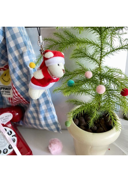 Kawaii Noel Ayı Peluş Oyuncak Sevimli Dolması Ortak Ayı Bebek Noel Dekorasyon Için Peluş Hayvan Kolye Anahtarlık (Yurt Dışından) modelleri