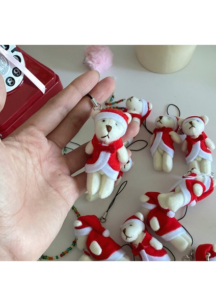 Kawaii Noel Ayı Peluş Oyuncak Sevimli Dolması Ortak Ayı Bebek Noel Dekorasyon Için Peluş Hayvan Kolye Anahtarlık (Yurt Dışından) indirimleri