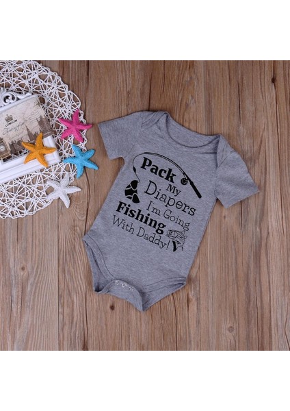 Pamuk Yenidoğan Bebek Erkek Bodysuit Romper Tek Parça Tulum Kıyafet Giysileri (Yurt Dışından)