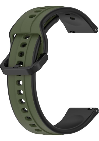 Samsung Galaxy Watch 4 Classic Için Silikon Watch Band 42MM Koyu Yeşil+Siyah (Yurt Dışından) fiyatları