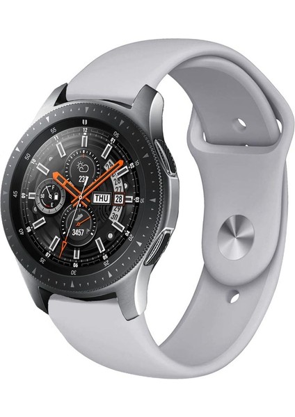 Samsung Galaxy Watch Active 2 22MM Gri Için Tek Renkli Silikon Watch Band (Yurt Dışından)