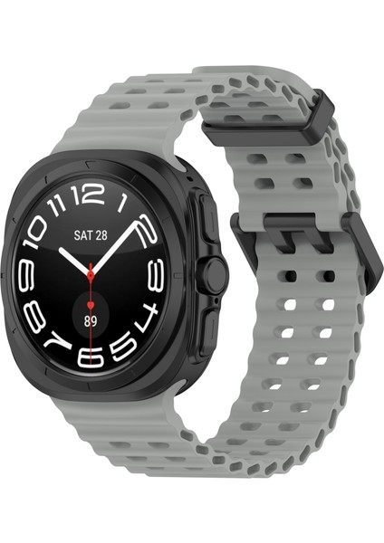 Samsung Galaxy Watch 7 Ultra Silikon Saat Kayışı Koyu Gri (Yurt Dışından)