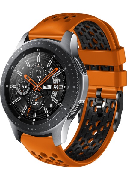 Samsung Galaxy Watch 46MM Turuncu+Siyah Için Silikon Watch Band (Yurt Dışından)
