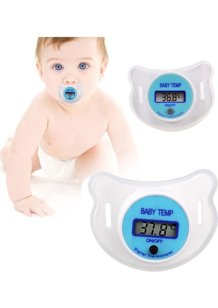 Yumuşak Bebek Bebek Çocuk LCD Dijital Ağız Emzik Termometre Çocuk Sağlığı Güvenliği Bakımı (Yurt Dışından)