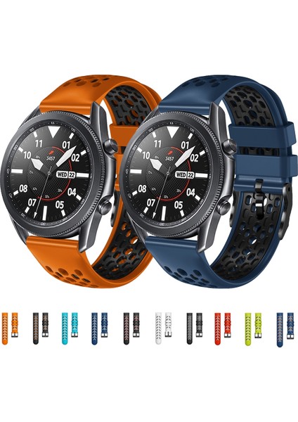 Samsung Galaxy Watch 46MM Gök Mavisi+Siyah Için Silikon Watch Band (Yurt Dışından) modelleri