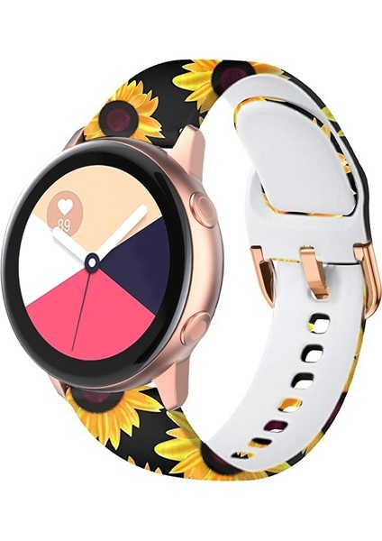 Samsung Galaxy Watch 42MM Siyah Ayçiçeği Için Silikon Kordonlu Saat (Yurt Dışından)