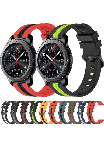 Samsung Gear S3 Frontier Mavi+Beyaz Için Silikon Saat Bandı (Yurt Dışından) fırsatları