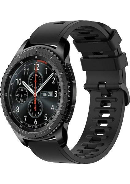 Samsung Gear S3 Frontier Siyah Için Yumuşak Silikon Watch Band (Yurt Dışından)