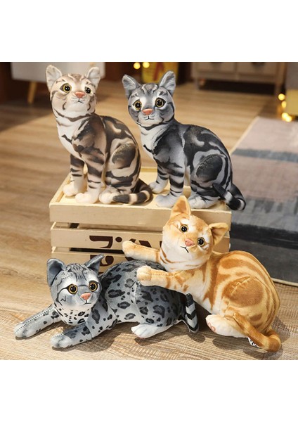 Kedi Dolması Bebek Gerçekçi Karikatür Kedi Dolması Oyuncak Yatak Odası Dekoru (Yurt Dışından)