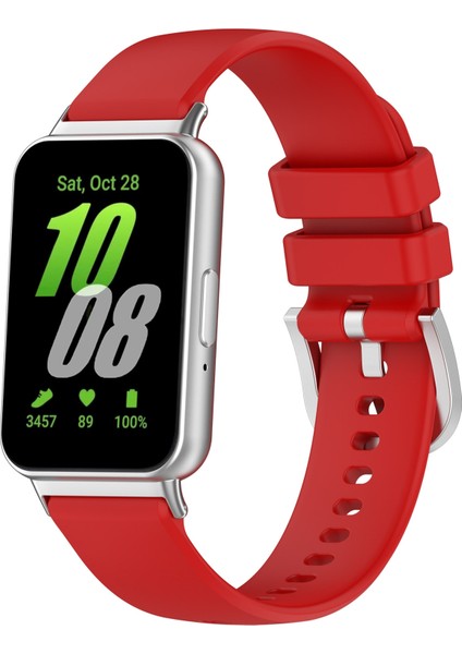 Samsung Galaxy Fit 3 Sıvı Silikon Kayış Kırmızı (Yurt Dışından)