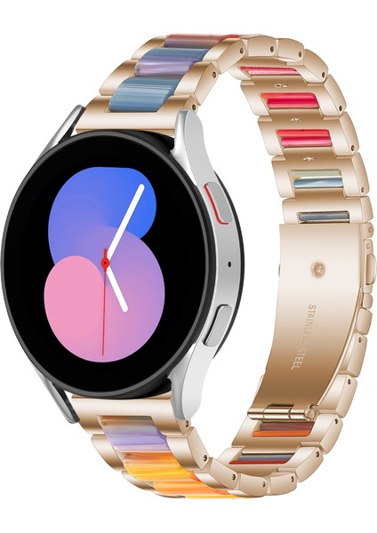 Metal Watch Band For Galaxy Watch 5 40 / 44MM Pembe Altın Gökkuşağı (Yurt Dışından)