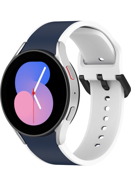 Samsung Galaxy Watch5 40MM / 44MM Gece Mavisi Beyaz Için Silikon Saat Bandı (Yurt Dışından)