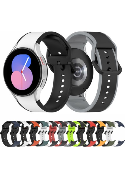 Samsung Galaxy Watch5 40MM / 44MM Gece Mavisi Beyaz Için Silikon Saat Bandı (Yurt Dışından) fırsatları