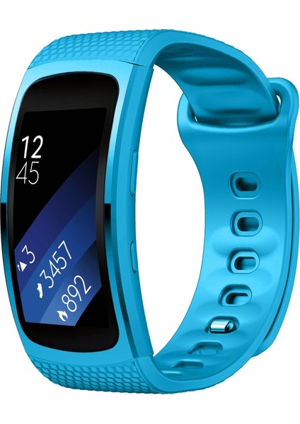 Samsung Gear Fit2 SM-R360 Için Silikon Watch Band, Bilek Kayışı Boyutu: 150-213MM Açık Mavi (Yurt Dışından)
