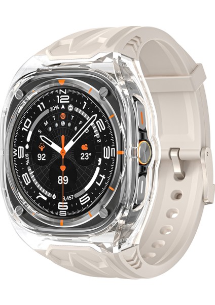 Samsung Galaxy Watch Ultra 47MM Starlight Şeffaf Pc Hibrit Tpu Kılıf Askısı (Yurt Dışından)