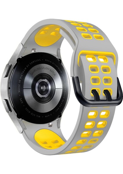 Samsung Galaxy Watch 5 Pro 45MM Gri+Sarı Için Silikon Watch Band (Yurt Dışından)