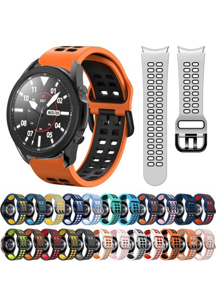 Samsung Galaxy Watch 5 Pro 45MM Gri+Sarı Için Silikon Watch Band (Yurt Dışından)