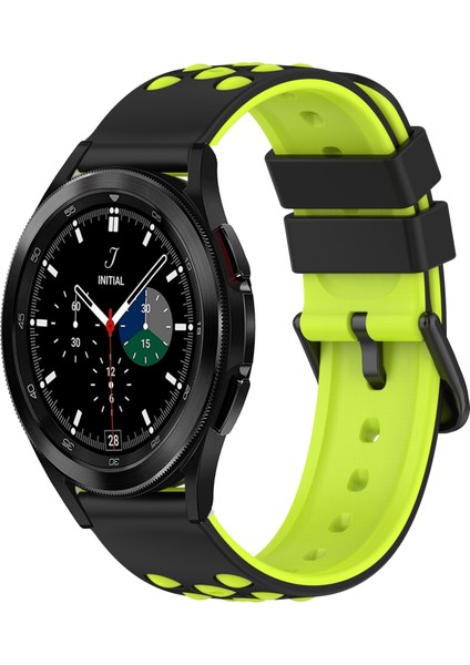 Samsung Galaxy Watch4 Classic Için Silikon Saat Bandı 46MM Siyah+Gri (Yurt Dışından)