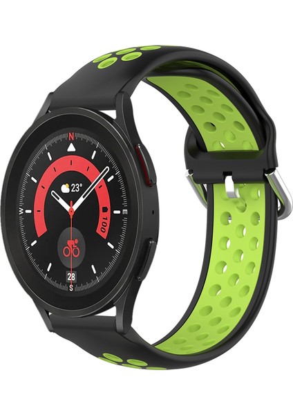 Samsung Galaxy Watch 5 Pro 45MM Siyah+ Kireç Için 20MM Silikon Kayış (Yurt Dışından)