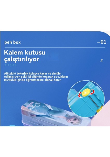 Karikatür Çift Katmanlı Çok Fonksiyonlu Demir Kalem Kutusu (Yurt Dışından)