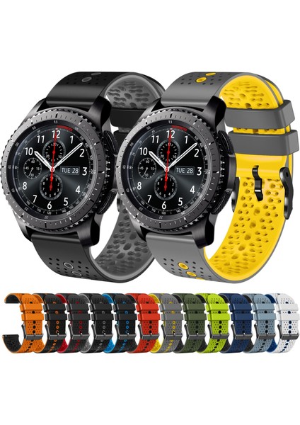 Samsung Gear S3 Frontier Için Iki Renkli Silikon Saat Bandı Ordu Yeşili + Siyah (Yurt Dışından) modelleri