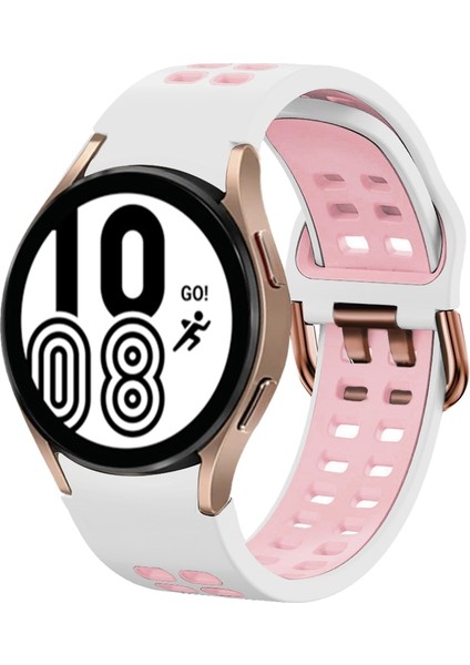 Samsung Galaxy Watch 4 40MM Beyaz+Pembe Için Silikon Watch Band (Yurt Dışından)