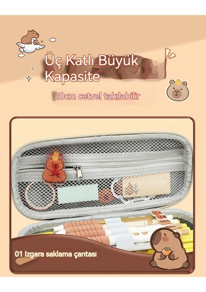 Sevimli Yaratıcı Kire Dayanıklı Büyük Kapasiteli Kapipala 3D Stereo Kırtasiye Kutusu (Yurt Dışından)